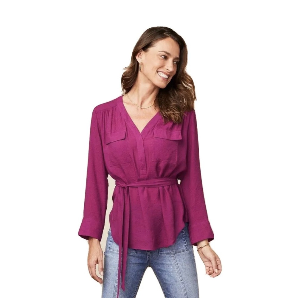 Matilda Jane Womens Good Hart GH Baneberry Tie Waist Tunic Top Size Medium New